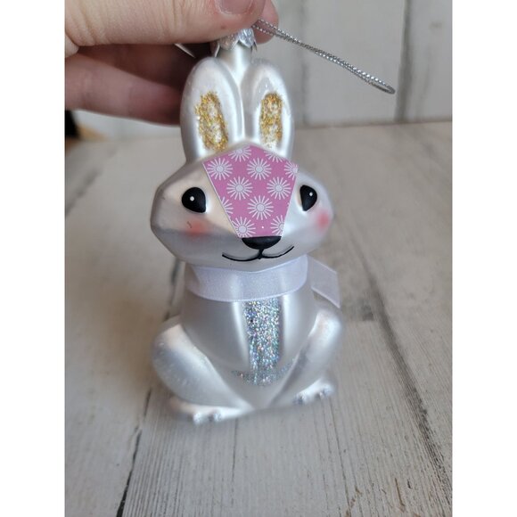 glass‎ bunny easter rabbit ornament Xmas tree - Picture 2 of 6